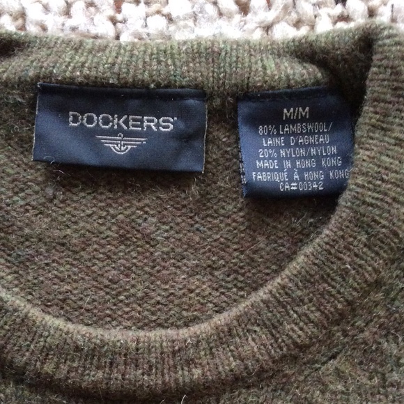 Men’s Dockers |Gorgeous Army/camouflage Green Sweater | Size M | Lambswool - Picture 2 of 9